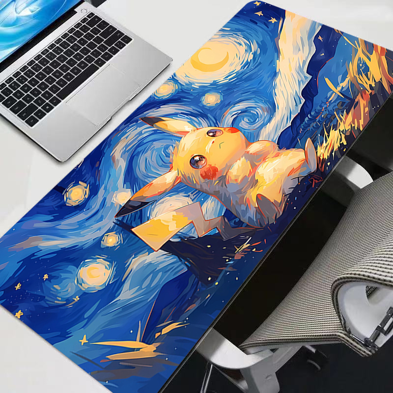 Desk Setup Accessories - Mouse Pad Large P-Pikachu Rubber PC