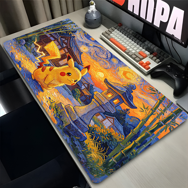 Desk Setup Accessories - Mouse Pad Pokemon Pikachus Rubber Extended