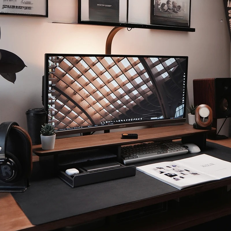 Premium Monitor Stand with Dra - Desk Setup Workspace 评论和价格