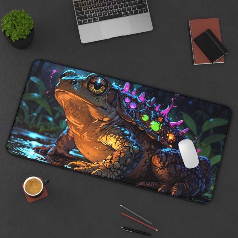 Cute Celestial Frog Desk Mat - - Desk Setup Workspace 评论和价格
