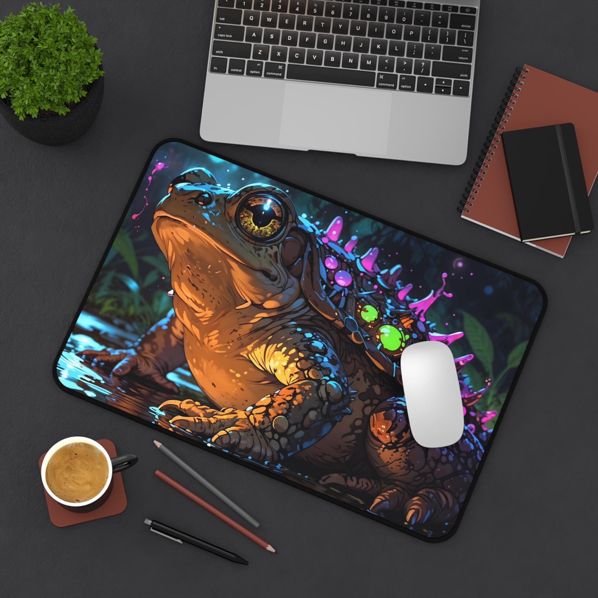 Cute Celestial Frog Desk Mat - - Desk Setup Workspace 评论和价格