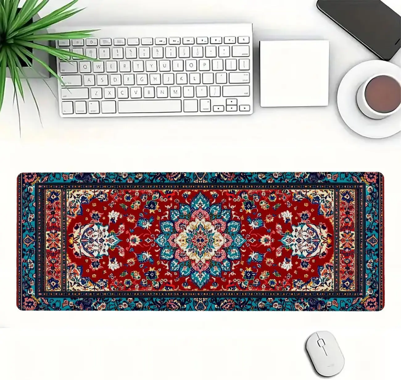 Stylish Ornate Persian Floral  - Desk Setup With Laptop 评论和价格
