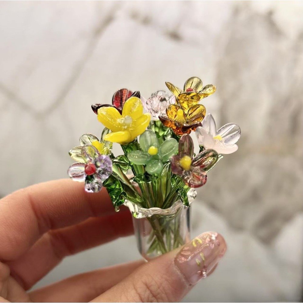 1 PC Handmade Glass Floral Bou - Desk Setup Computer 评论和价格