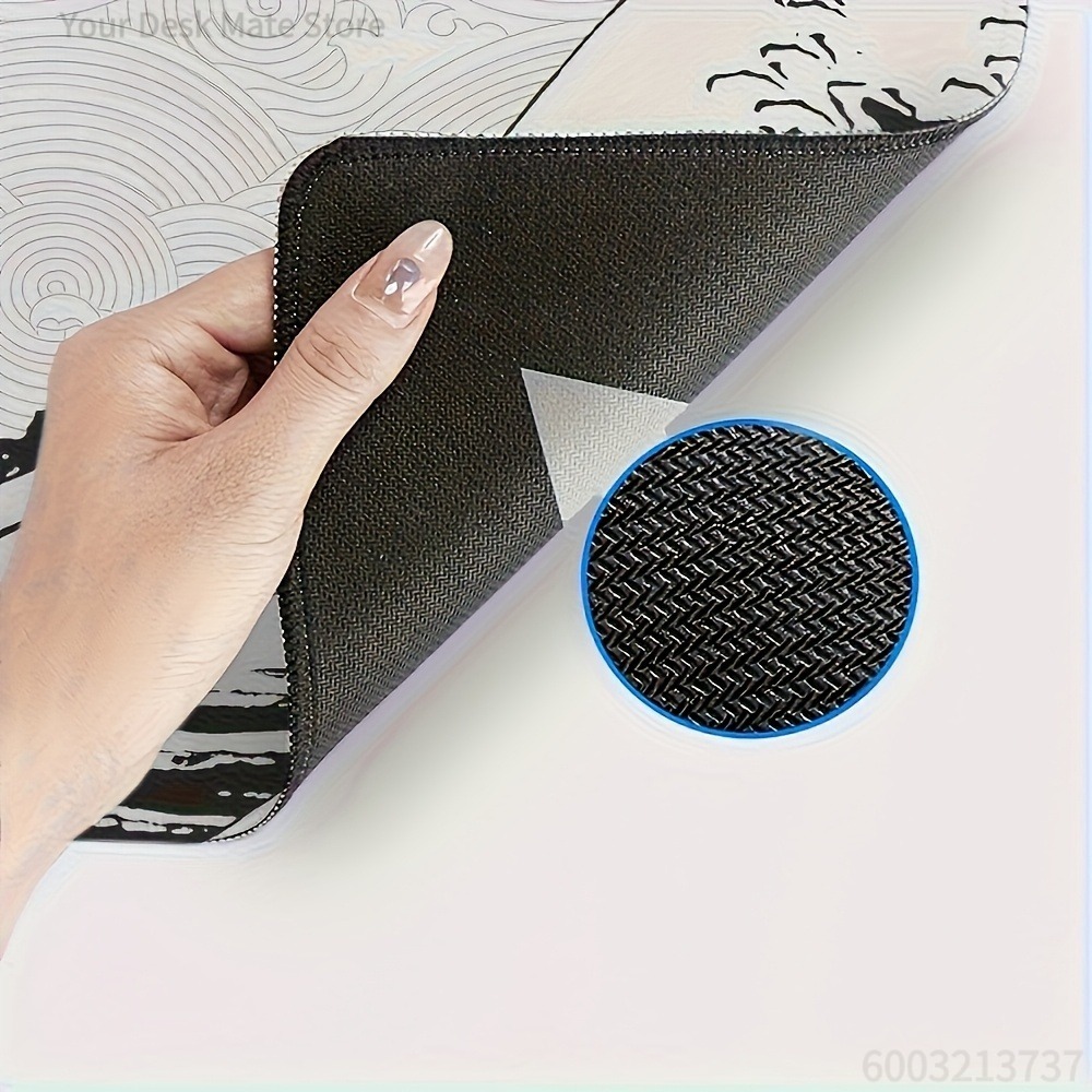 Black White Wave Art XXL Desk  - Desk Setup With Laptop 评论和价格