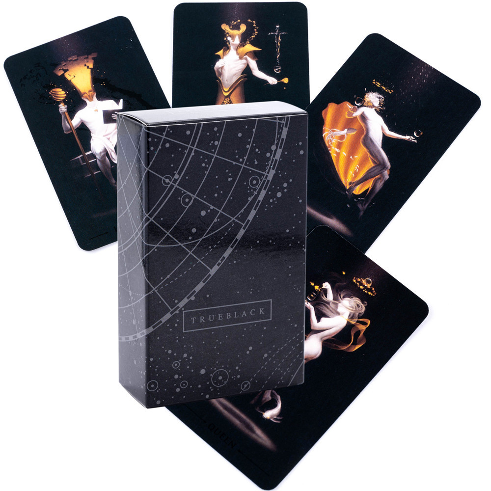 True Black Tarot Cards 78 Card - Desk Setup Black 评论和价格