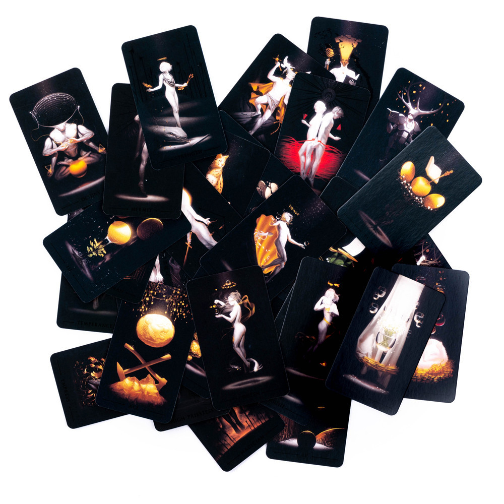 True Black Tarot Cards 78 Card - Desk Setup Black 评论和价格