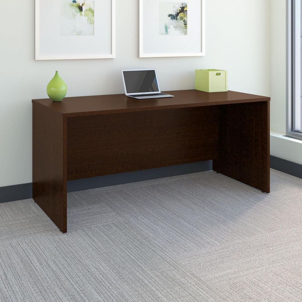 66W Office Desk in Mocha Cherr - Desk Setup Workspace 评论和价格