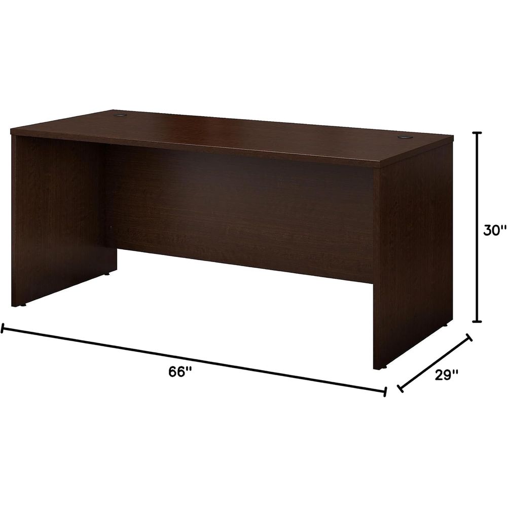 66W Office Desk in Mocha Cherr - Desk Setup Workspace 评论和价格