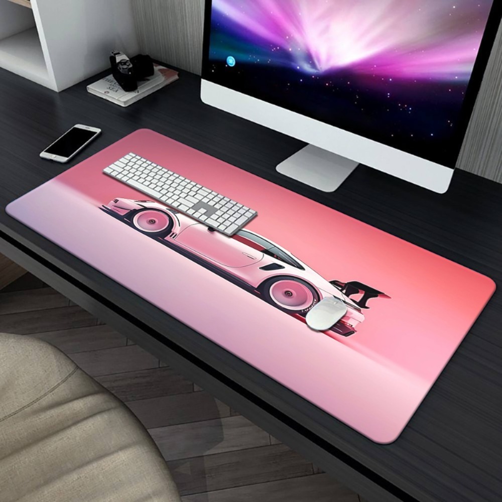 Pink Sports Car Illustration X - Desk Setup Workspace 评论和价格