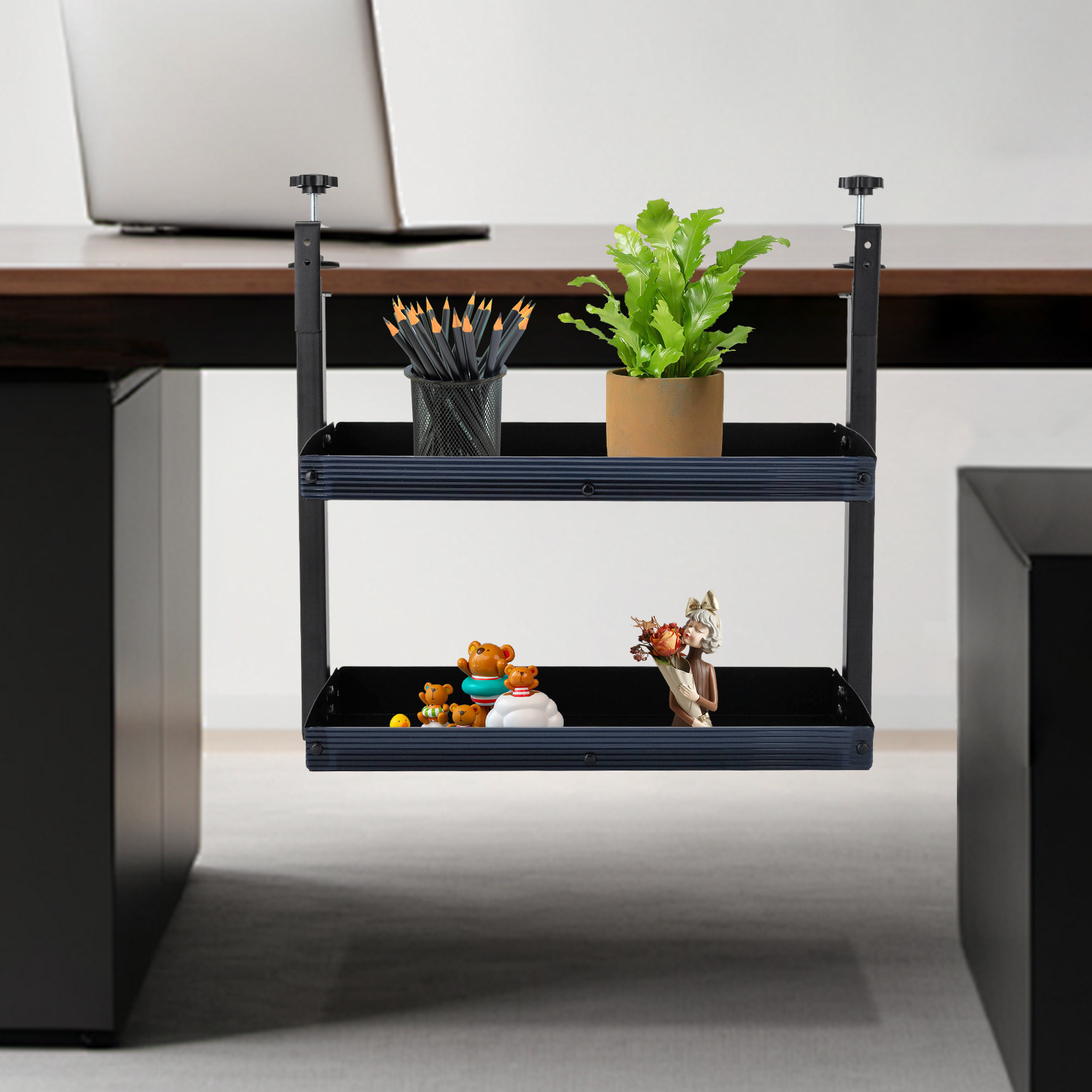 Clamp-on Desk Shelf, 2-Tier, A - Desk Setup Black 评论和价格
