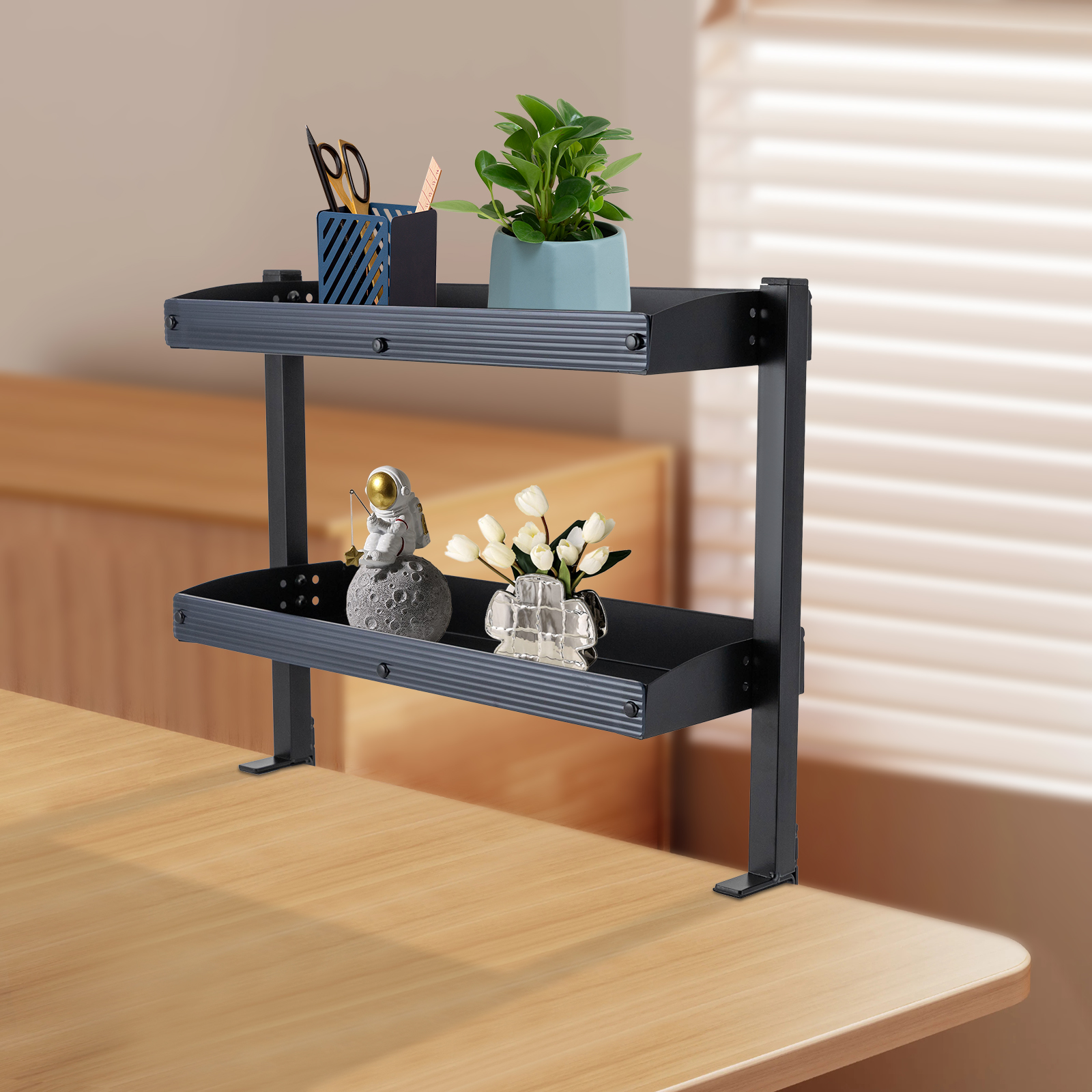 Clamp-on Desk Shelf, 2-Tier, A - Desk Setup Black 评论和价格