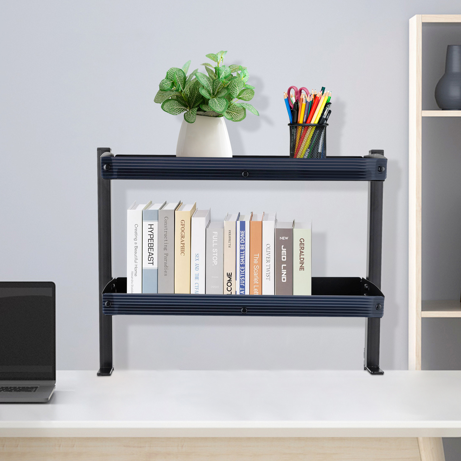 Clamp-on Desk Shelf, 2-Tier, A - Desk Setup Black 评论和价格