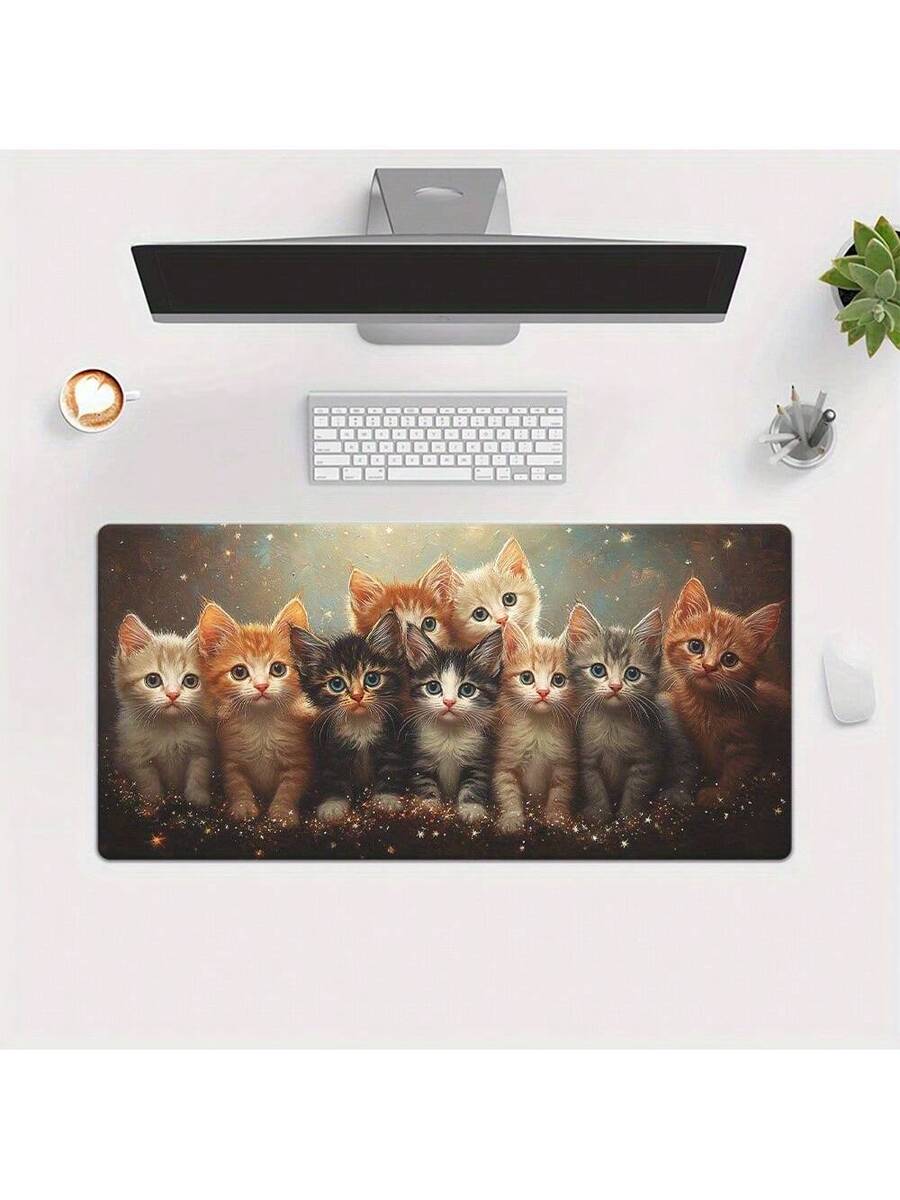 Cute Kitten Gaming Mouse Pad D - Desk Setup With Laptop 评论和价格