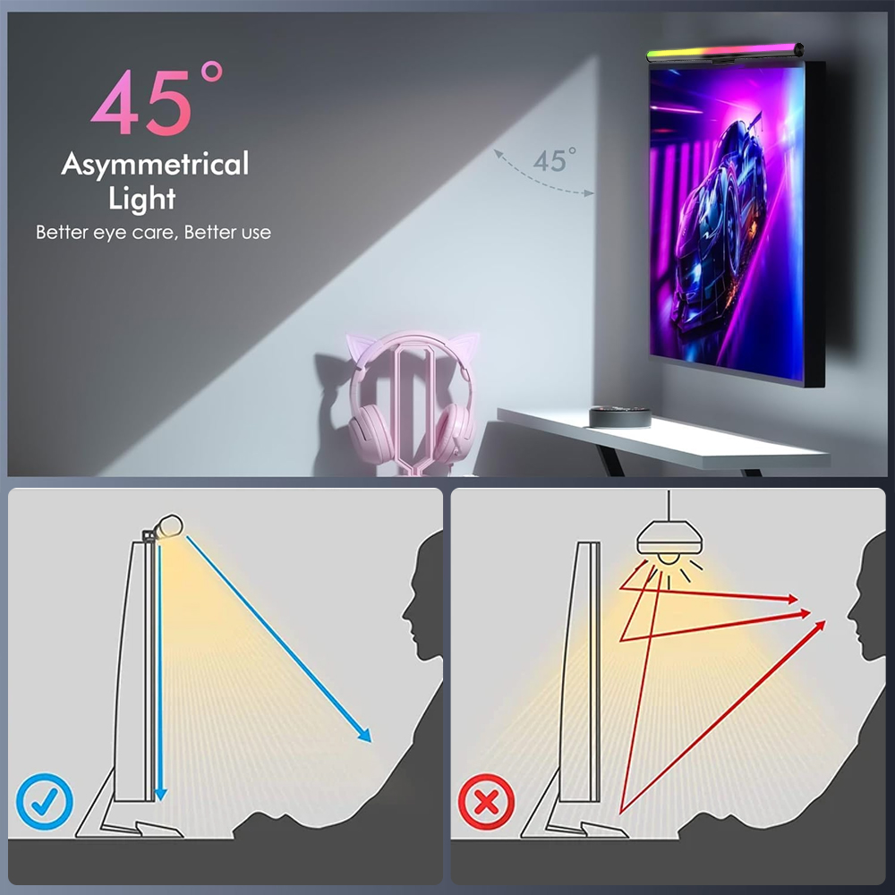 Screen Hanging Lamp Monitor Li - Desk Setup Black 评论和价格