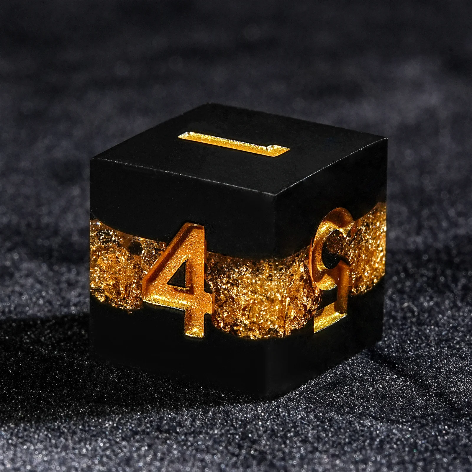 7pcs DND Dice Resin Black Gold - Desk Setup Black 评论和价格