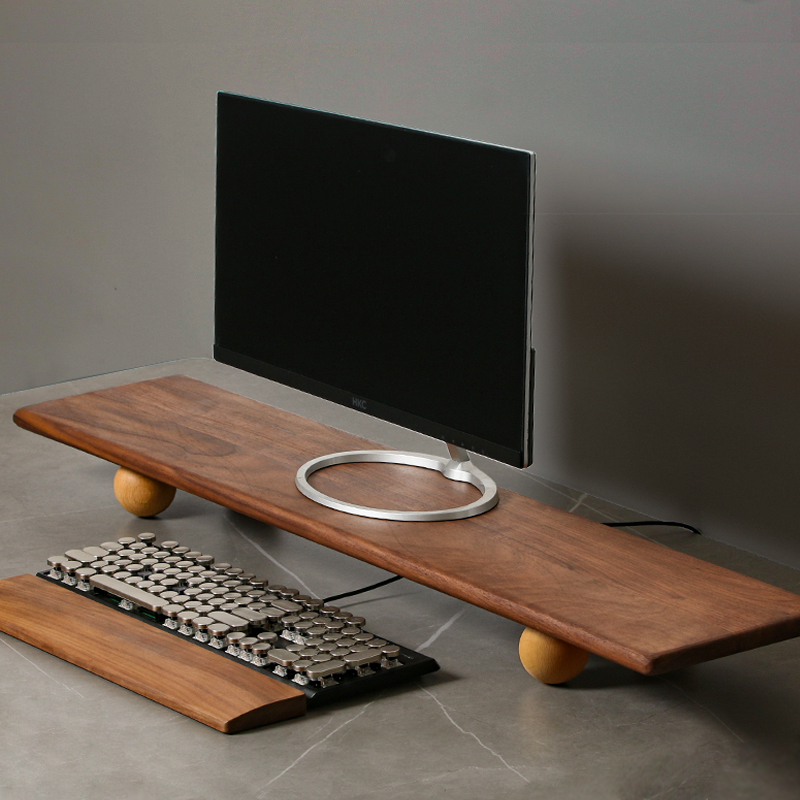 Solid Wood Monitor Riser Lapto - Desk Setup Monitor And Laptop 评论和价格