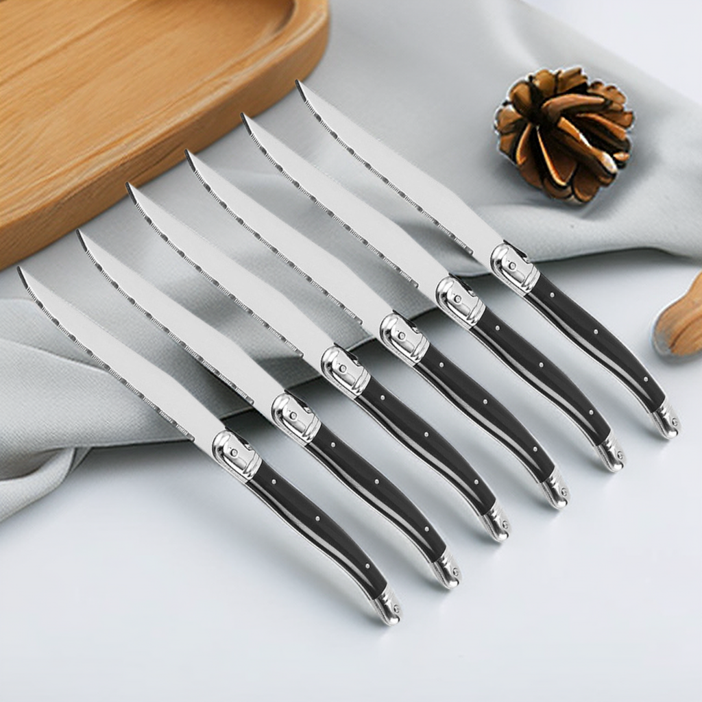 9'' Laguiole Steak Knives Set  - Desk Setup Black 评论和价格
