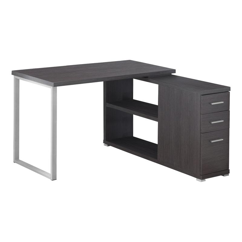 L-Shaped Computer Desk for Hom - Desk Setup Grey 评论和价格