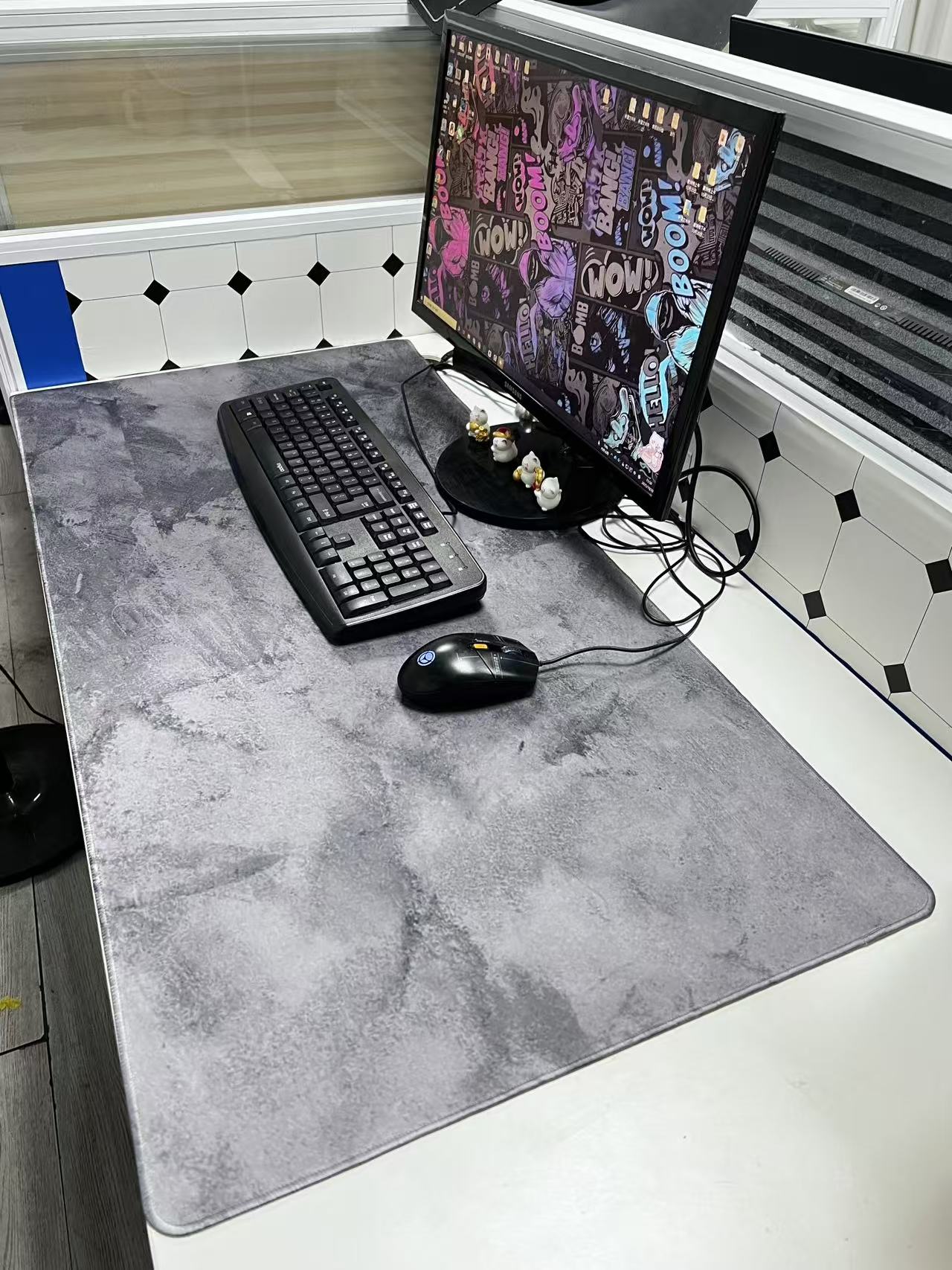 Grey Marble Big Mousepepad Mou - Desk Setup Grey 评论和价格