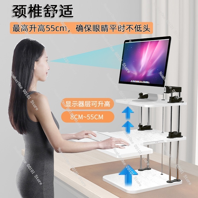 Height-Adjustable Standing Des - Desk Setup Monitor And Laptop 评论和价格