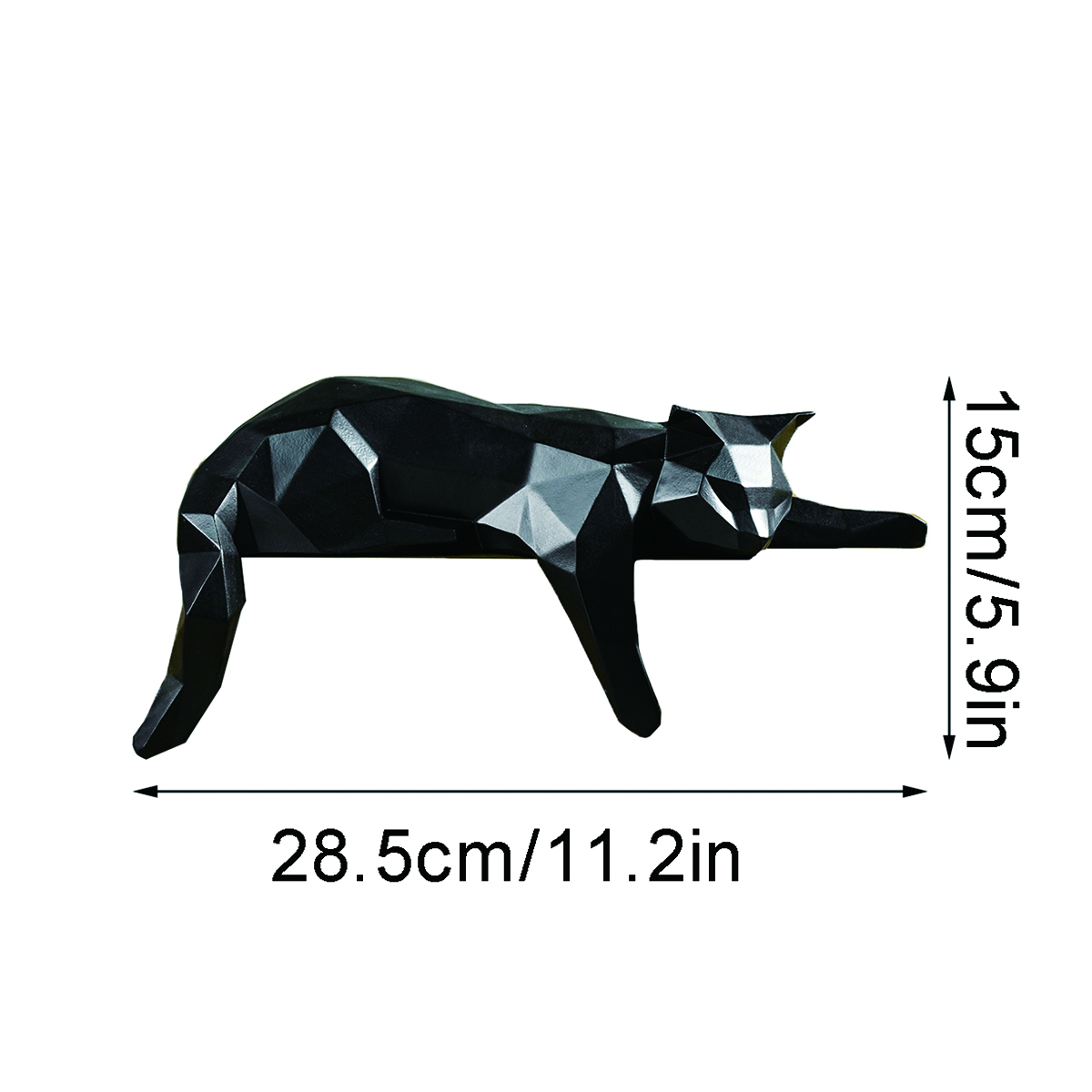 White Black Cat Statue - Geome - Desk Setup Black 评论和价格