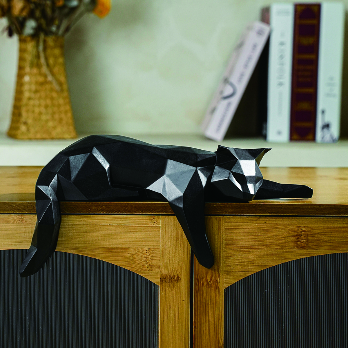 White Black Cat Statue - Geome - Desk Setup Black 评论和价格
