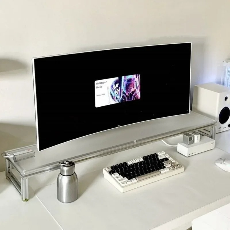 Aluminum Monitor Stand Acrylic - Desk Setup Monitor And Laptop 评论和价格