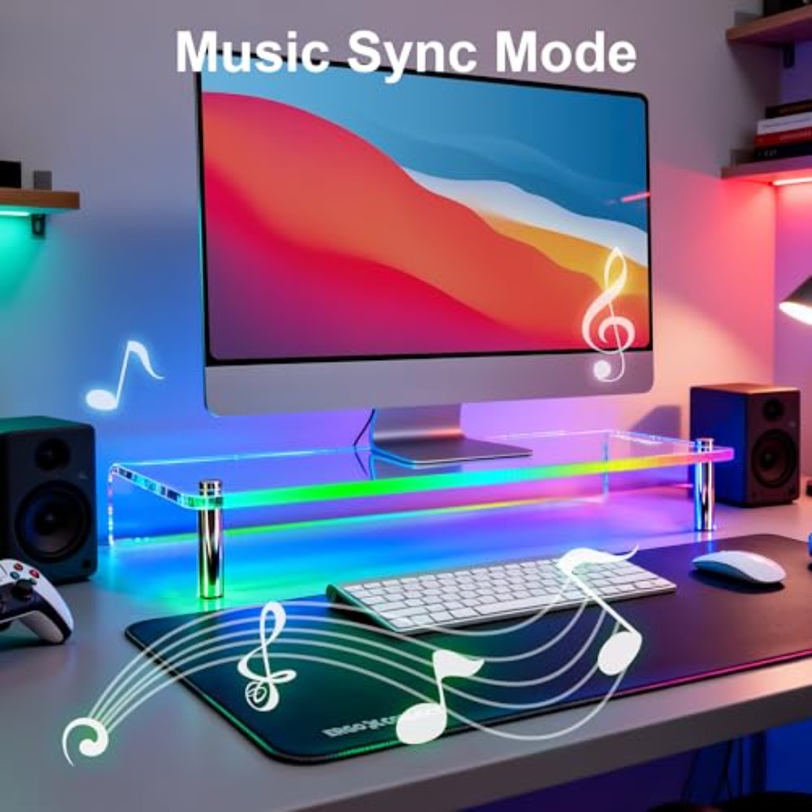 Acrylic Monitor Stand with WRG - Desk Setup Monitor And Laptop 评论和价格