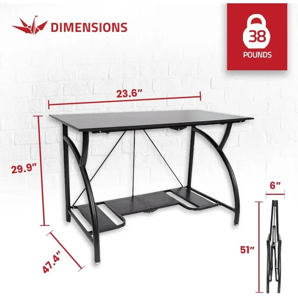 Space-Saving Foldable Desk for - Desk Setup Monitor And Laptop 评论和价格