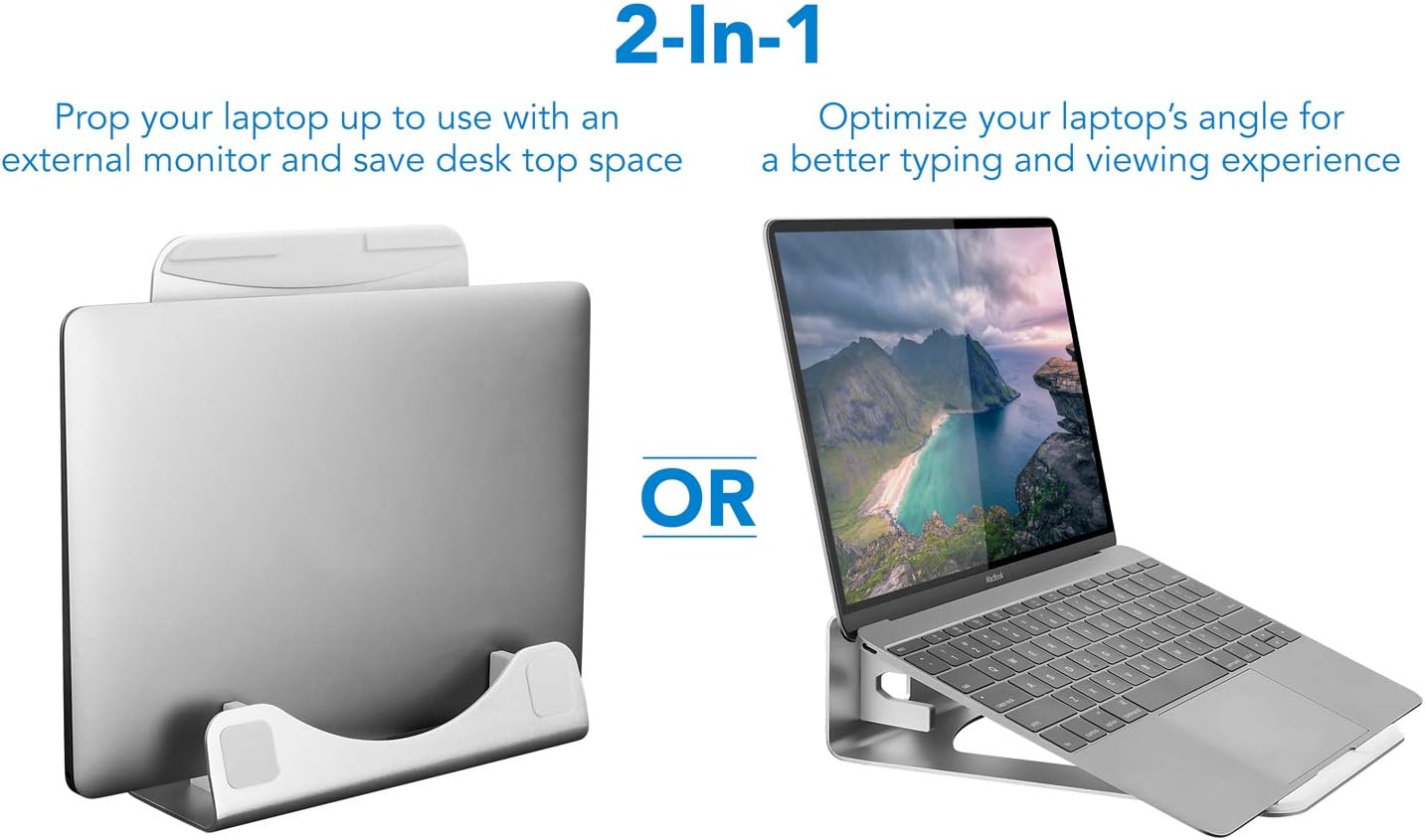 Vertical Laptop Stand for Desk - Desk Setup Monitor And Laptop 评论和价格