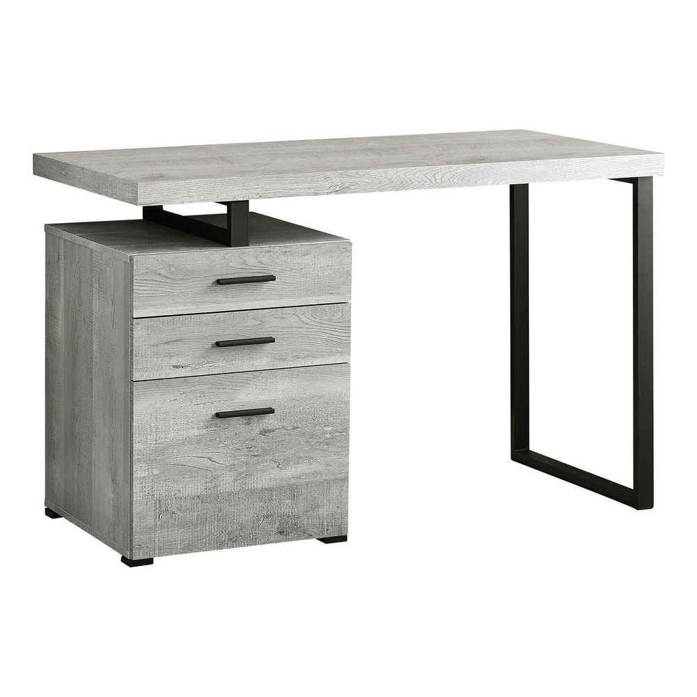 Computer Desk with File Cabine - Desk Setup Grey 评论和价格