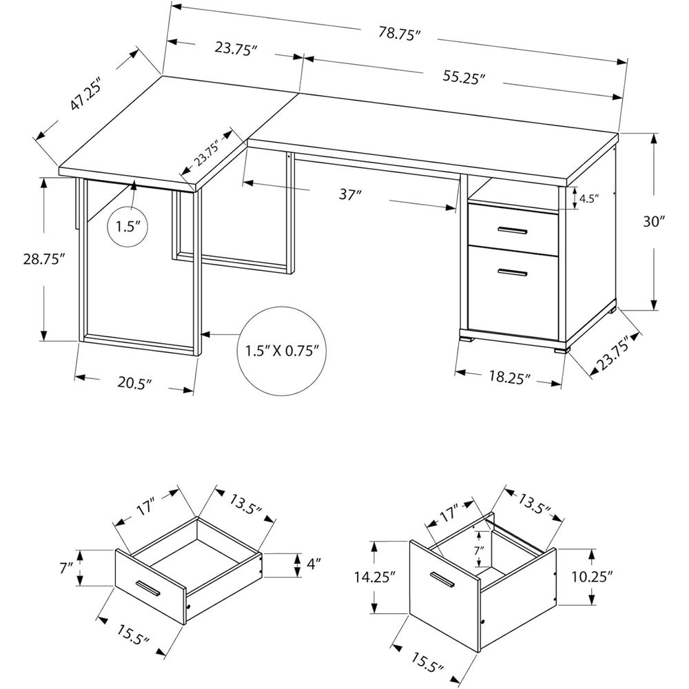 80 L-Shaped Home Office Desk w - Desk Setup Grey 评论和价格