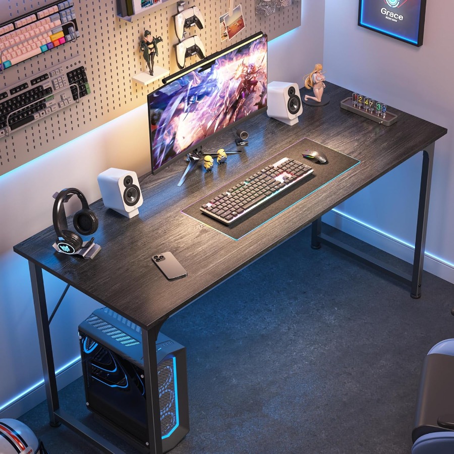 55 Inch Computer Desk for Home - Desk Setup Grey 评论和价格