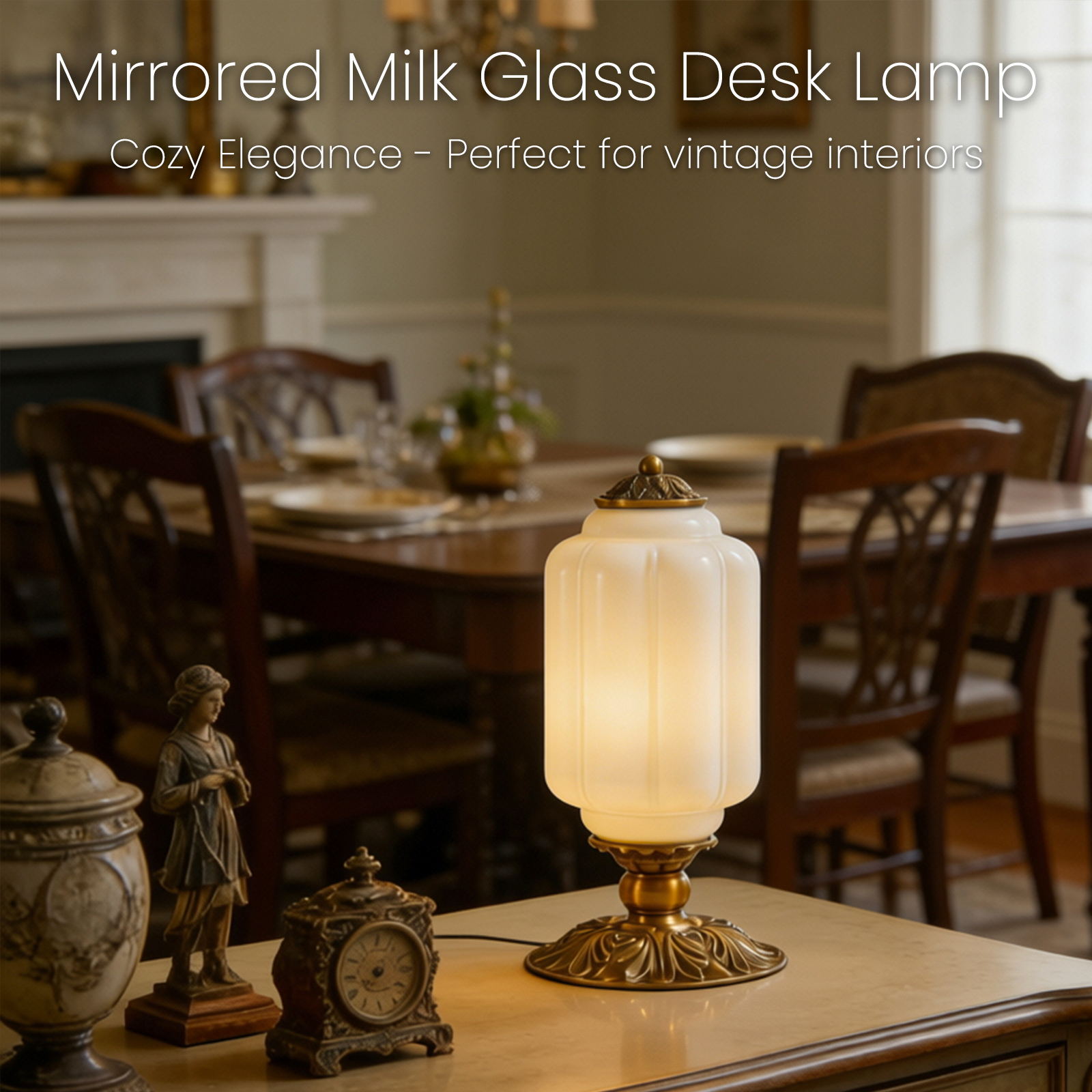 Nordic Vintage Milk Glass Tabl - Desk Setup Light 评论和价格