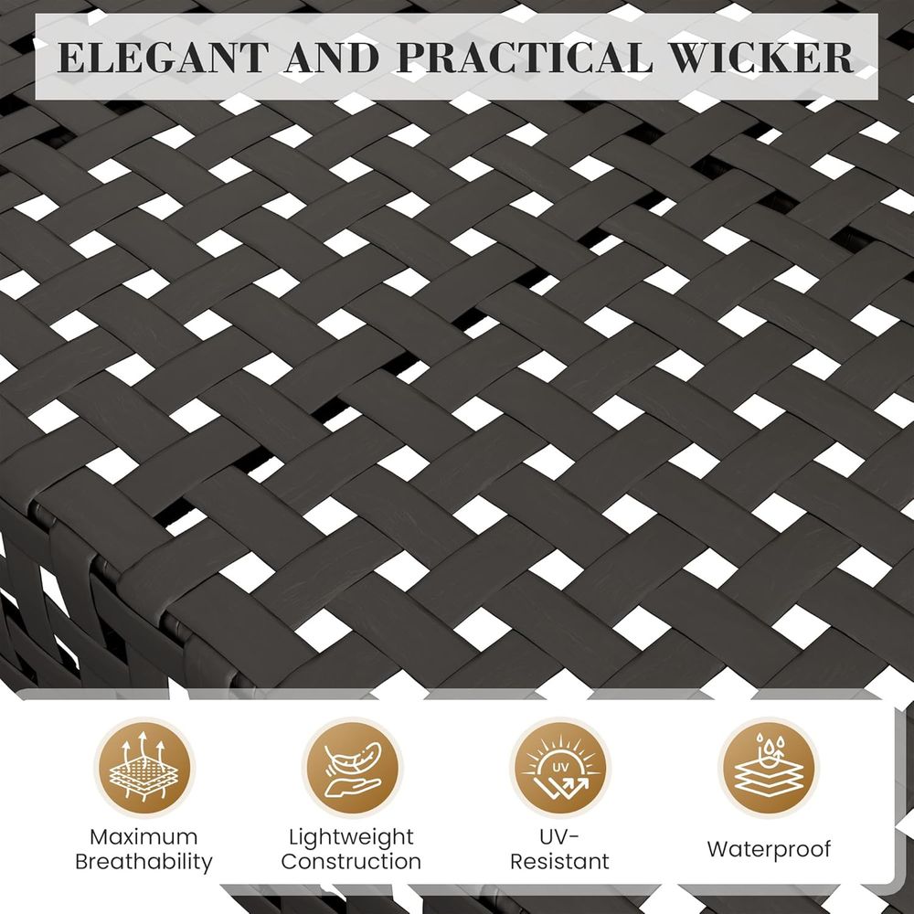 7-Piece High-Leg Outdoor Secti - Desk Setup Black 评论和价格