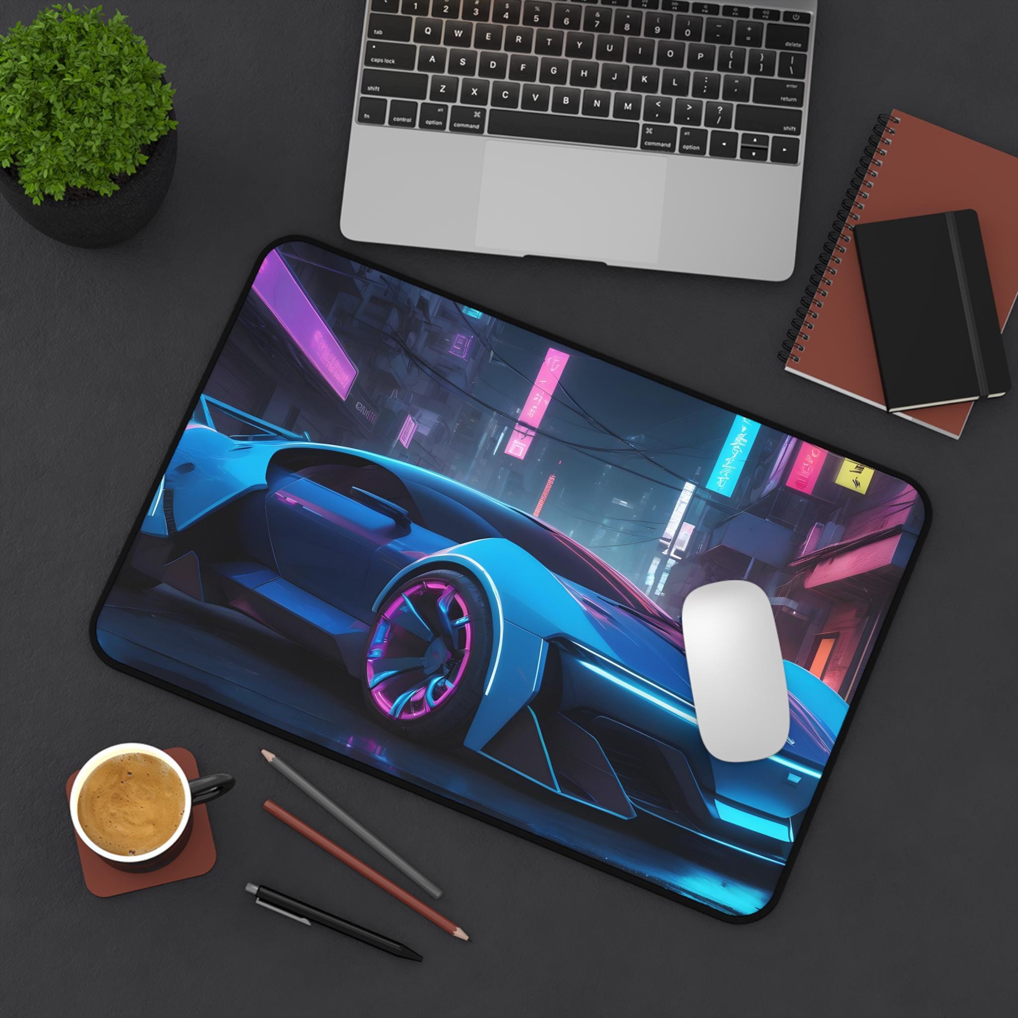 XXL Cool Car Mouse Pad - Neon  - Desk View Setup 评论和价格