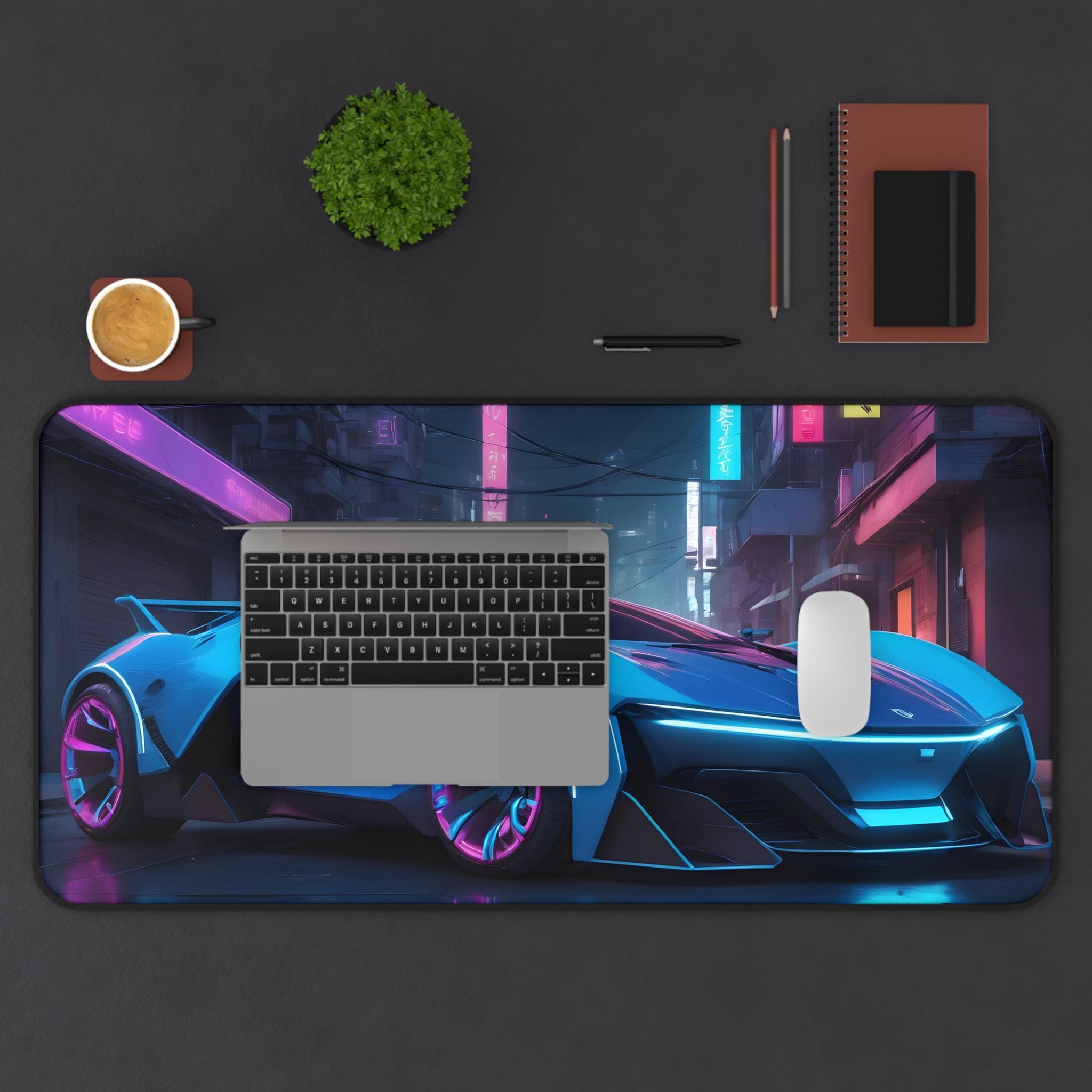 XXL Cool Car Mouse Pad - Neon  - Desk View Setup 评论和价格