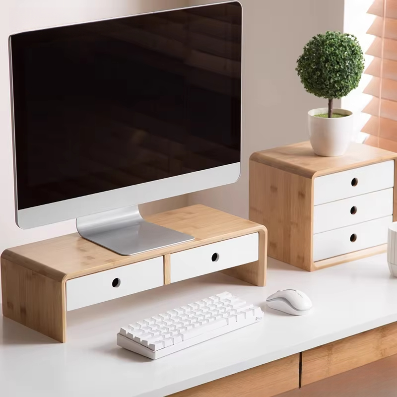 Bamboo Laptop Monitor Riser Ec - Desk Setup With Laptop 评论和价格
