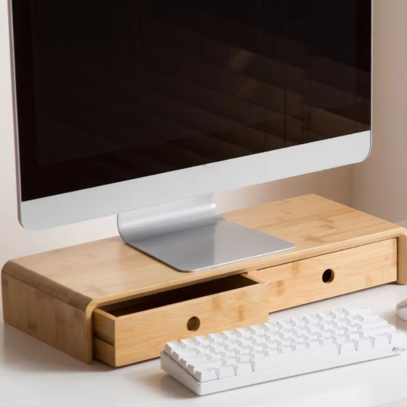 Bamboo Laptop Monitor Riser Ec - Desk Setup With Laptop 评论和价格