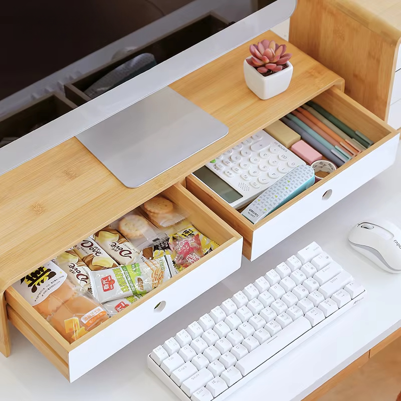 Bamboo Laptop Monitor Riser Ec - Desk Setup With Laptop 评论和价格