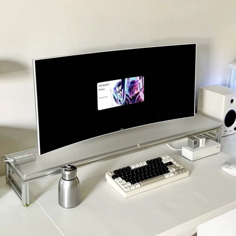 Aluminum Monitor Stand Acrylic - Desk Setup Monitor And Laptop 评论和价格