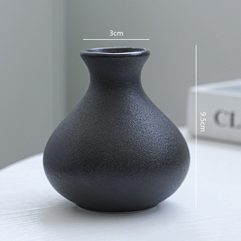 5Pcs Black Ceramic Vase Set Mo - Desk Setup Black 评论和价格