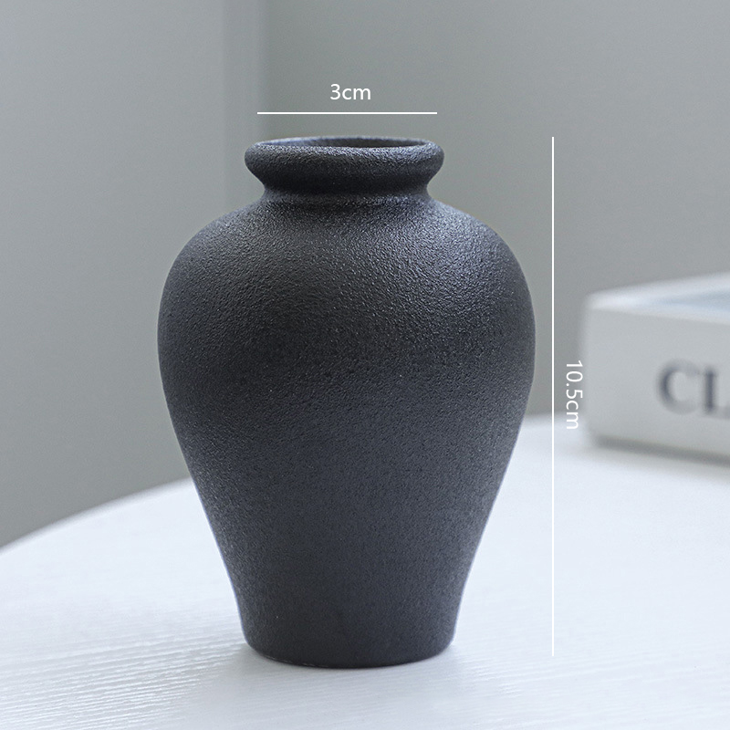5Pcs Black Ceramic Vase Set Mo - Desk Setup Black 评论和价格