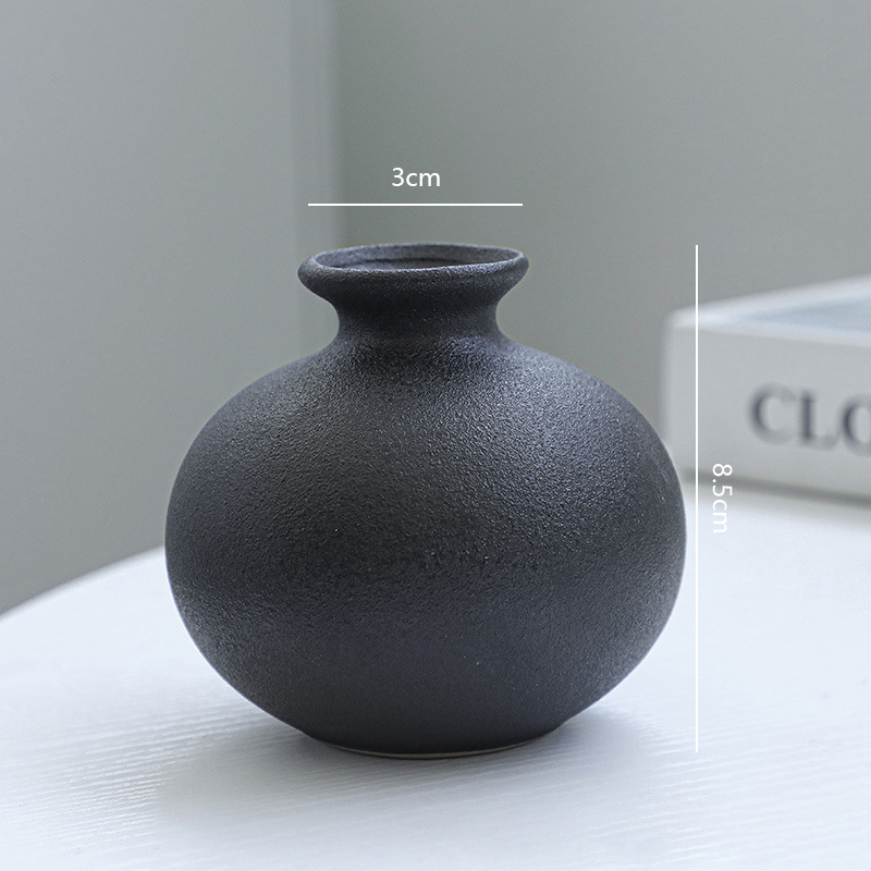5Pcs Black Ceramic Vase Set Mo - Desk Setup Black 评论和价格