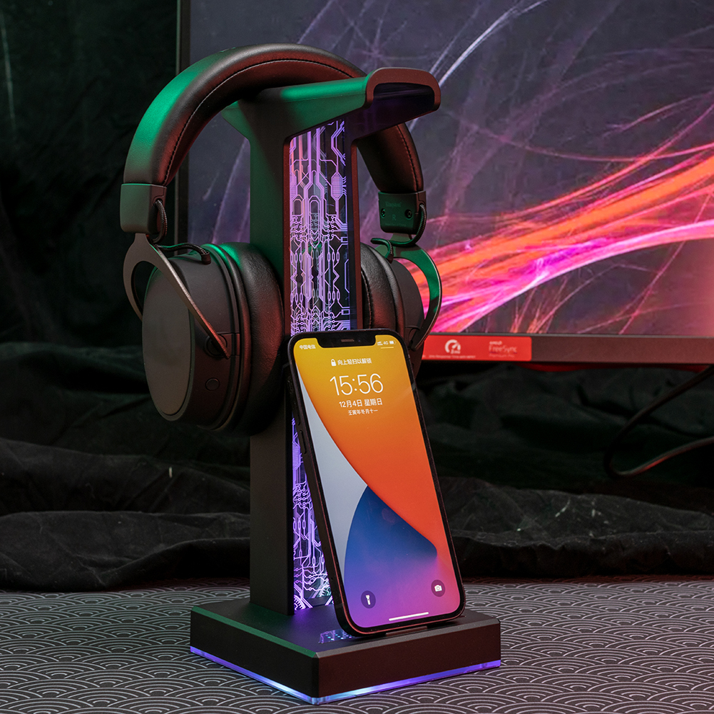 RGB Gaming Headphone Stand Dua - Desk Setup Light 评论和价格