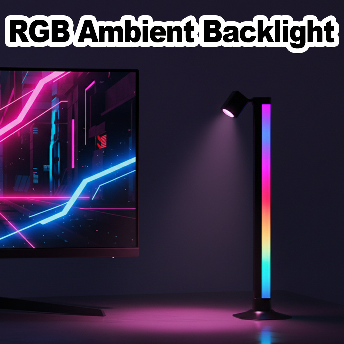Smart Light Bar LED RGB Music  - Desk Setup Black 评论和价格