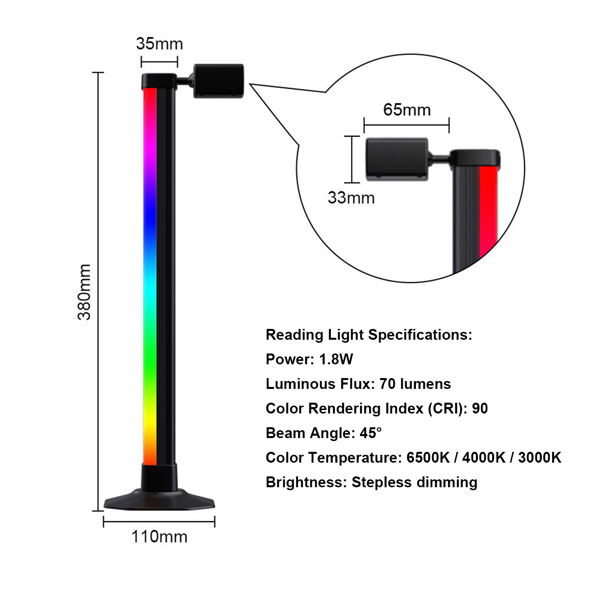 Smart Light Bar LED RGB Music  - Desk Setup Black 评论和价格
