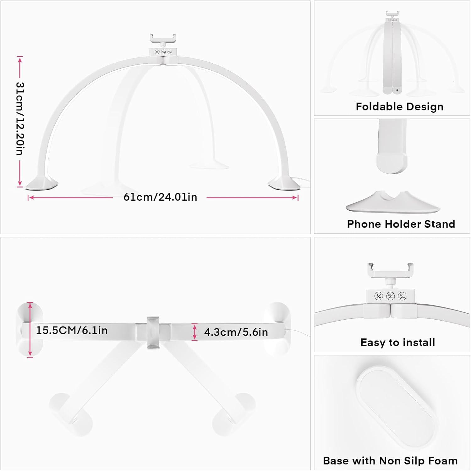 Half Moon Light U-Shaped Nail  - Desk Setup Light 评论和价格