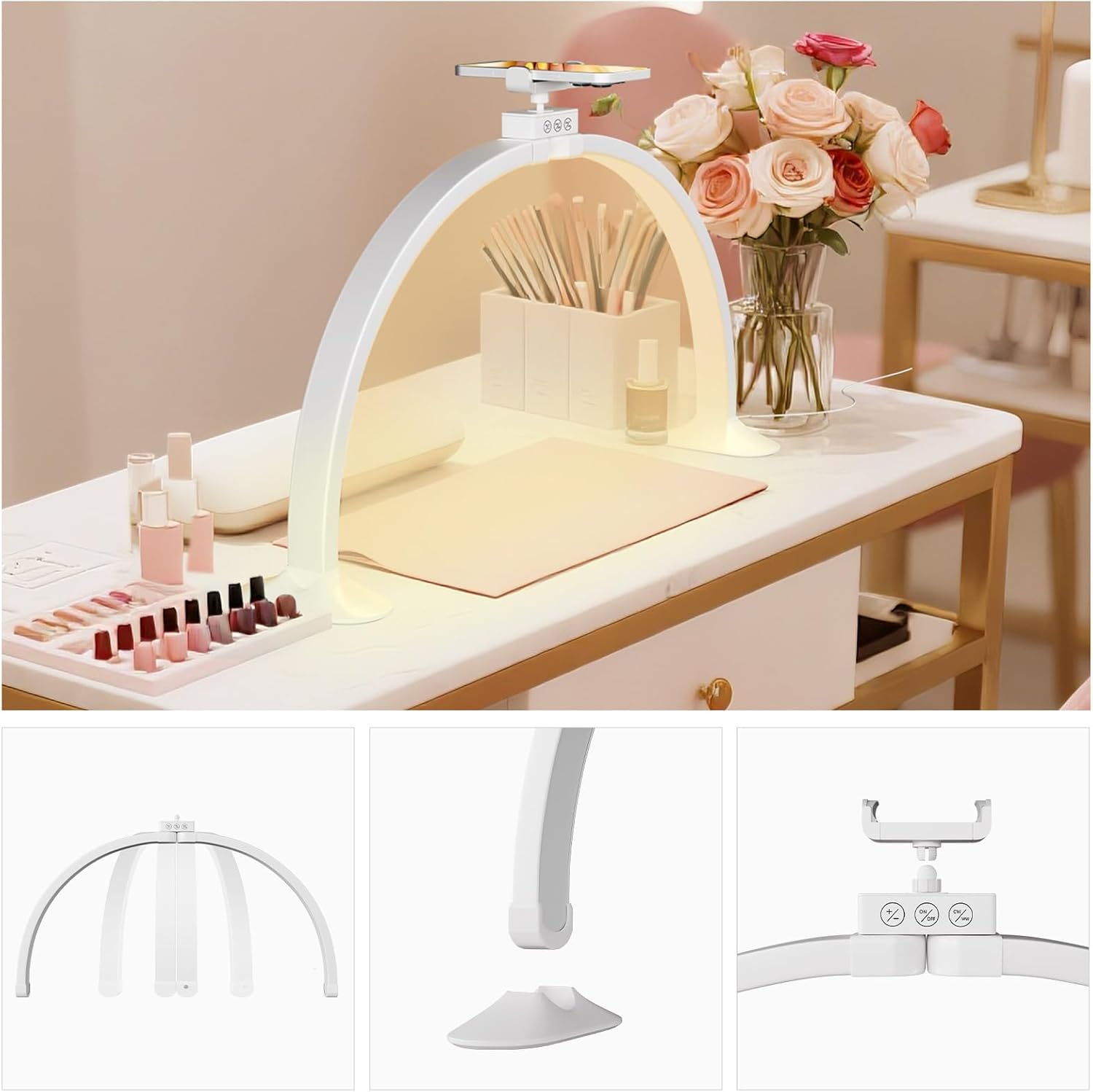 Half Moon Light U-Shaped Nail  - Desk Setup Light 评论和价格
