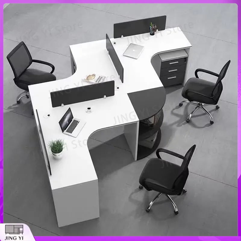 4-Person Modular Office Desk W - Desk Setup Workspace 评论和价格